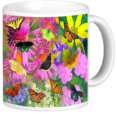 

Rikki Knight LLC Knight Photo Quality Ceramic Coffee, 11 oz, Butterflies Design Ceramic Mug(60 ml), Multicolor