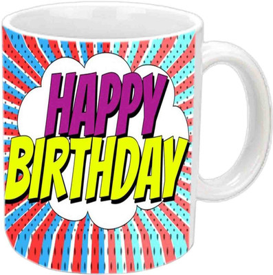 

Raj Laxmi Nice Fonts Design Happy B'day White Ceramic Mug(3.5 ml)
