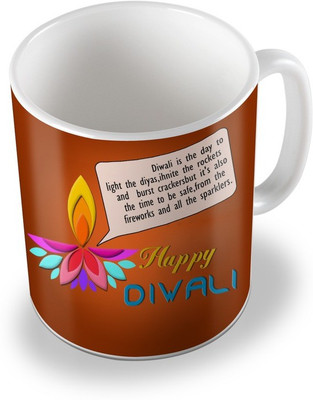 

SKY TRENDS sky trends # D015 diwali gift set Ceramic Mug(325 ml), White