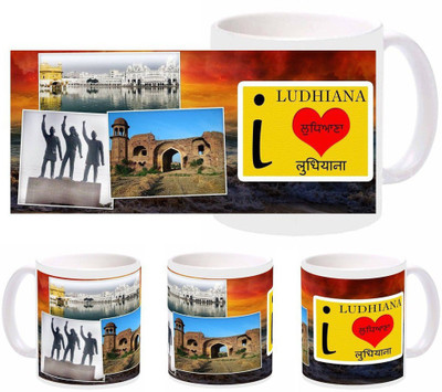 Snapgalaxy I Love Ludhiana Ceramic Mug(320 ml), Multicolor