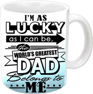 

Raj Laxmi Caring Dad's B'day Gift White Ceramic Mug(3.5 ml)