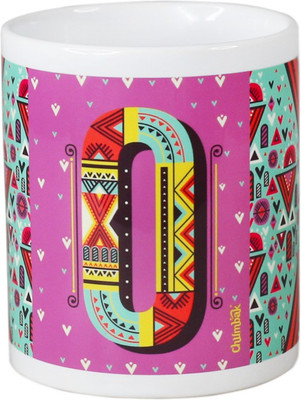Chumbak Alphabet O Ceramic Mug(300 ml), Multicolor