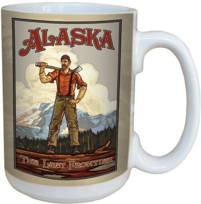

Tree-Free Greetings Greetings 79331 Alaska Lumberjack with Ax by Paul A. Lanquist Ceramic with Full-Sized Handle, 15-Ounce, Multicolored Ceramic Mug(60 ml), Multicolor
