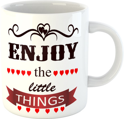 

Deeher Gifts Enjoy the little things Ceramic Mug(330 ml), Multicolor