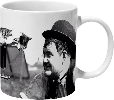 

Mooch Wale Laurel & Hardy Behind The Camera Ceramic Mug(325 ml), Multicolor