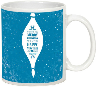 

AllUPrints Wishing You Merry Christmas And New Year Ceramic Mug(325 ml), White