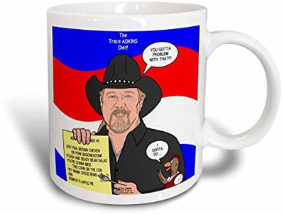 

3dRose The Trace Adkins Diets Ceramic, 11 oz, White Ceramic Mug(60 ml), Multicolor