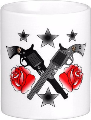 

Exoctic Silver Music In My Vein: Guns N Roses C010 Ceramic Mug(300 ml), Blue;red;white
