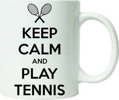 

Maison N Mode Keep Calm And Play Tennis Coffee Ceramic Mug(330 ml), Multicolor