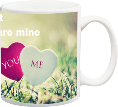 

ME&YOU Gift for Husband/Wife/Boyfriend/Girlfriend/lover;I am perfect because u are mine you Me Printed Ceramic Mug(325 ml), Multicolor