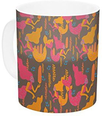 

Kess InHouse InHouse Akwaflorell Mermaids II Pink Orange Ceramic Coffee, 11 oz, Multicolor Ceramic Mug(60 ml)