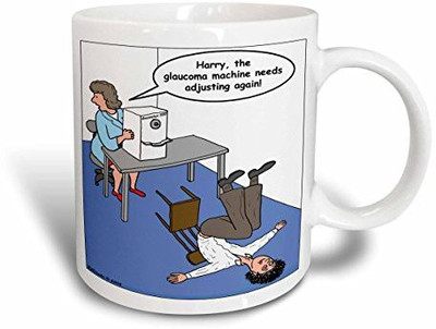 

3dRose Eye Doctor Glaucoma Test Ceramic, 11 oz, White Ceramic Mug(60 ml), Multicolor