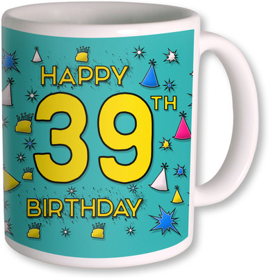 PhotogiftsIndia 39th Happy Birthday Coffee Ceramic Mug(350 ml), White