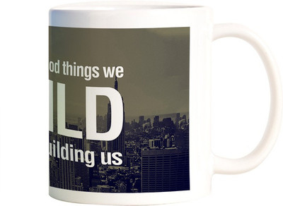 

Rangeele Inkers Good things We Build Ceramic Mug(300 ml), Multicolor