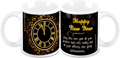 

Homesogood Crawling Into New Year (Set Of 2) Ceramic Mug(325 ml, Pack of 2)