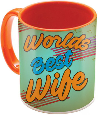 

SKY TRENDS Valentine Gift for Girlfriend Love Printed I Love U Forever Perfect for Her Him Wife Fiance Anniversary And Birthday STGD101 Ceramic Mug(325 ml), Orange