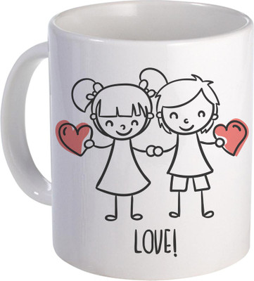 

SKY TRENDS Can't Help Falling in Love mug Best Gift for Valentine's Day, Her, Girlfriend,boy friend,husband, Wife,Birthday, Anniversary,Christmas or Any Holidays Design 101 Ceramic Mug(320 ml), Blue;white