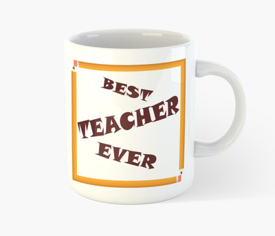 

Deeher Gifts best teacher ever Ceramic Mug(330 ml), Multicolor