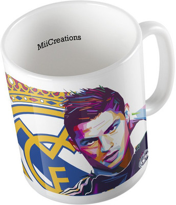 

MiiCreations Printed Ronaldo Football Team Ceramic Mug(325 ml), Multicolor