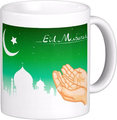 

Exoctic Silver Eid Mubarak AB015 Ceramic Mug(300 ml), Multicolor