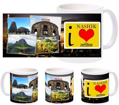 Snapgalaxy I Love Nashik Ceramic Mug(320 ml), Multicolor