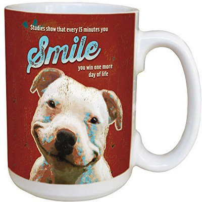 

Tree-Free Greetings Greetings 46166 Angi and Silas Bulldog Smiles Ceramic with Full-Sized Handle, 15-Ounce Ceramic Mug(60 ml), Multicolor