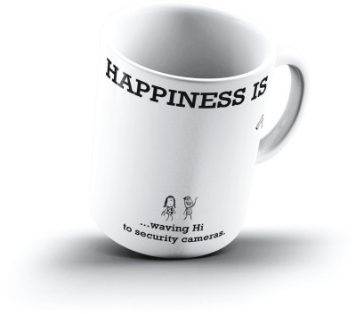 

Ucard Happiness Is1876 Bone China, Ceramic, Porcelain Mug(325 ml), Multicolor