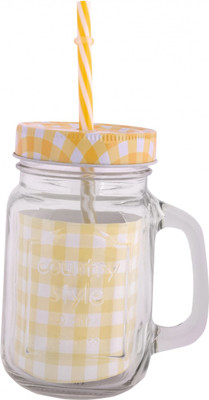 VNU Country Style Mason Jar Glass Mug(470 ml) at flipkart