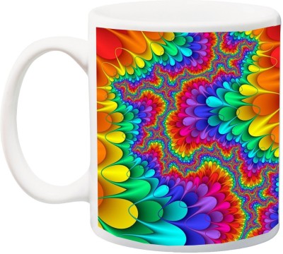 ME&YOU Gift for Holi;color 3D Designer Special Printed Ceramic Coffee Mug(325 ml)