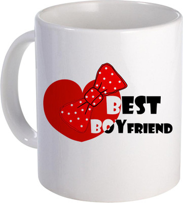 

SKY TRENDS Best Boyfriend for Best Gift For His Birthday And Valentine Day Design (125) Ceramic Mug(320 ml), White