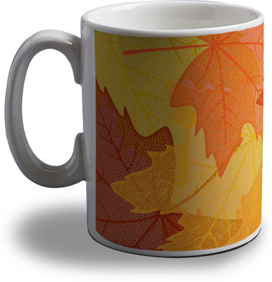 

Artifa Colorful Leaves Design Porcelain, Ceramic Mug(350 ml), Multicolor