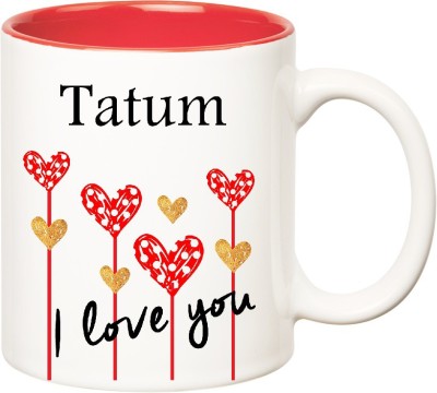 

Huppme I Love You Tatum Inner Red (350 ml) Ceramic Mug(350 ml), Red;white