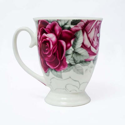 

Painting Mantra Floral Ceremic Coffee Ceramic Mug, Purple
