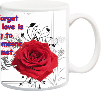 

ME&YOU Gift for Husband/Wife/Girlfriend/Boyfriend/Lover;"Special Beautiful Love is like you never met rosese red 3D printed Ceramic Mug(325 ml), Multicolor