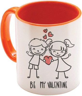 

SKY TRENDS Valentine Gift for Girlfriend Love Printed I Love U Forever Perfect for Her Him Wife Fiance Anniversary And Birthday STGD157 Ceramic Mug(325 ml), Orange
