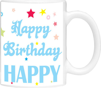 

Simbright happy birthday blue Ceramic Mug(325 ml), White