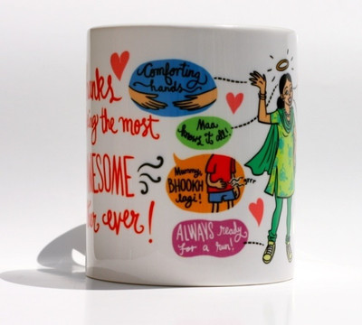 

Chumbak Awesome Mum Ceramic Mug, Multicolor