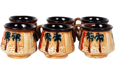 

Purpledip Designer Earthenware Ceramic(Brown, Pack of 6)