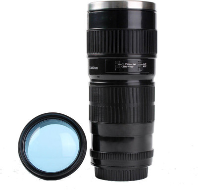 

Gadget Paradise Black Long Camera Lens Car Travel Flask Stainless Steel Mug(440 ml)