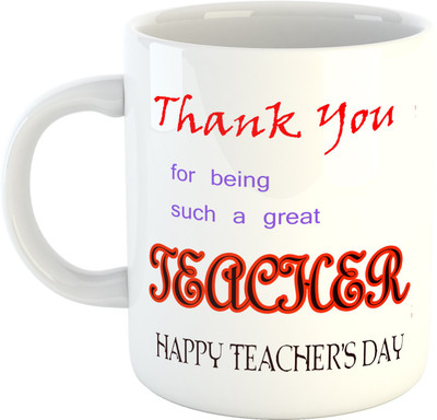 

Deeher Gifts Happy Teachers Day Gift - design 8 Ceramic Mug(350 ml), Multicolor