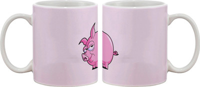 

Artifa Pink Pig Porcelain, Ceramic Mug(350 ml), Multicolor