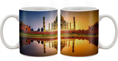 

Artifa Symbol Of Love Taj Mahal Porcelain, Ceramic Mug(350 ml), Multicolor