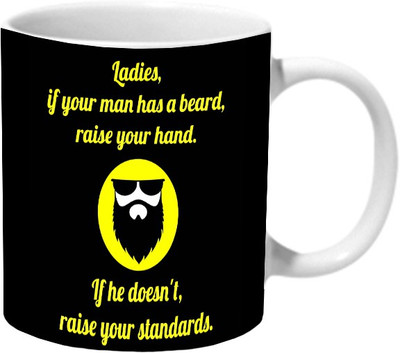 

Mooch Wale Beard Standards Ceramic Mug(325 ml), Multicolor