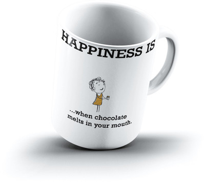 

Ucard Happiness Is1329 Bone China, Ceramic, Porcelain Mug(325 ml), Multicolor