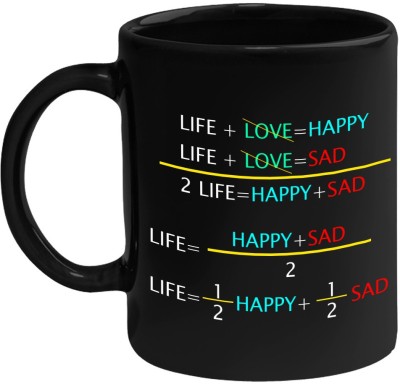 HUPPME Life of Math Black 350ML Ceramic Coffee Mug(350 ml)