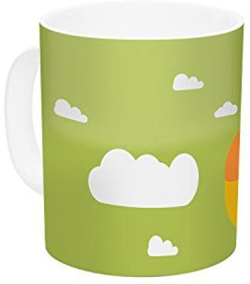 

Kess InHouse InHouse Strawberringo Baby Giraffe Green Yellow Ceramic Coffee, 11 oz, Multicolor Ceramic Mug(60 ml)