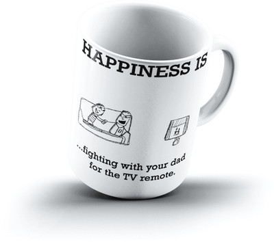 Ucard Happiness Is1647 Bone China, Ceramic, Porcelain Mug(325 ml)