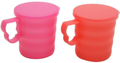 

Tupperware Caribean Plastic Mug(350 ml, Pack of 2), Orange;pink