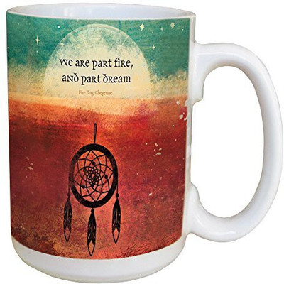 

Tree-Free Greetings Greetings 45628 Angi and Silas Fire and Dream Ceramic with Full-Sized Handle, 15-Ounce Ceramic Mug(60 ml), Multicolor