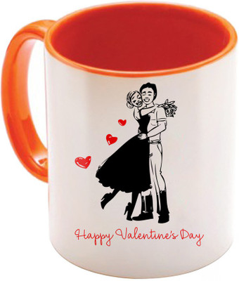 

SKY TRENDS Valentine Gift for Girlfriend Love Printed I Love U Forever Perfect for Her Him Wife Fiance Anniversary And Birthday STGD169 Ceramic Mug(325 ml), Orange